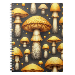 Caderno Espiral Cogumelos Dourados