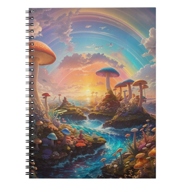 Caderno Espiral cogumelos gigantes (Frente)