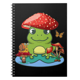 Caderno Espiral Cogumelos Sapos Bonitos Que Caracol Borboleta