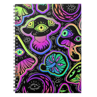Caderno Espiral Cogumelos Trippy