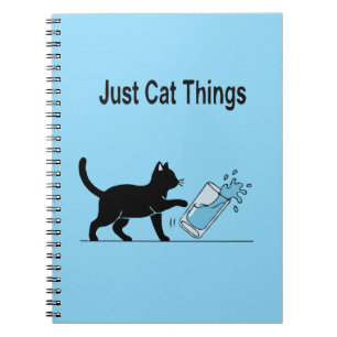 Caderno Espiral Coisas engraçadas 'Só de Gato' Gato Preto Derraman