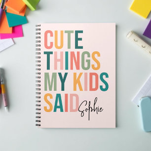 Caderno Espiral Coisas Fofas Que Meus Filhos Disseram Presente Per