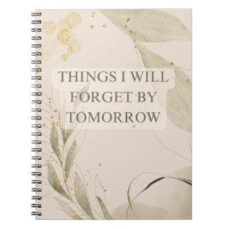 Caderno Espiral Coisas que esquecerei no notebook de amanhã