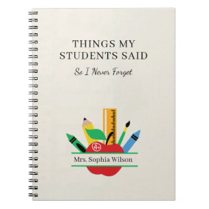 Caderno Espiral Coisas que Meus Alunos Disseram Professor Engraçad