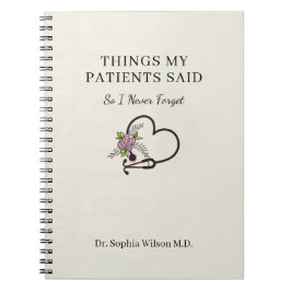 Caderno Espiral Coisas que Meus Pacientes Disseram Médico Personal