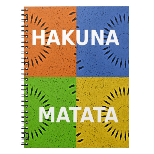 Caderno Espiral Colagem Coletiva Coletiva de Pop e Mensagem "Hakun (Frente)