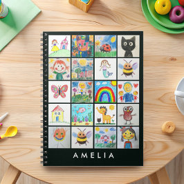 Caderno Espiral Colagem de 20 Desenhos de Arte Infantil