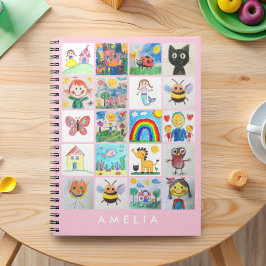 Caderno Espiral Colagem de 20 Desenhos de Arte Infantil