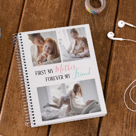 Caderno Espiral Colagem de 3 Fotos Moderna | Mãe | Filha