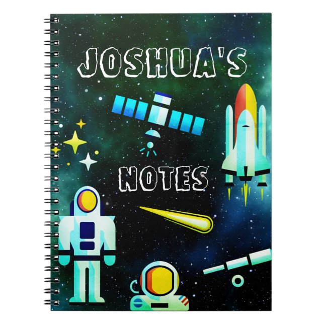 Caderno Espiral Colagem de Astronautas Divertidos (Frente)