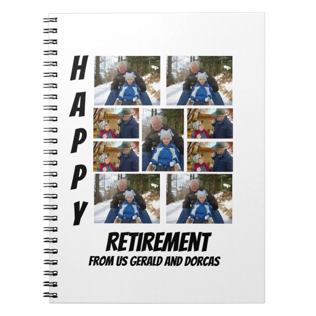 Caderno Espiral Colagem de Fotografias Personalizada Simples Retir (Frente)