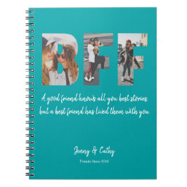 Caderno Espiral Colagem de Fotos BFF Melhor Amigo para o Teal Gree