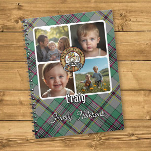Caderno Espiral Colagem de Fotos da Família Craig