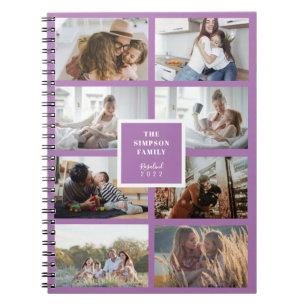 Caderno Espiral Colagem de Fotos da Família INSTA, Lavanda Roxa P