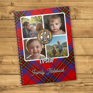 Caderno Espiral Colagem de Fotos da Família Leslie