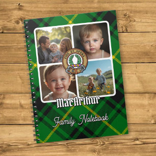 Caderno Espiral Colagem de Fotos da Família MacArthur