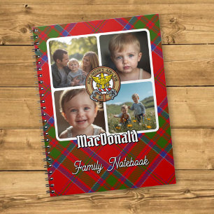 Caderno Espiral Colagem de Fotos da Família MacDonald de Keppoch