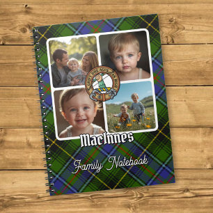 Caderno Espiral Colagem de Fotos da Família MacInnes