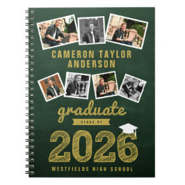Caderno Espiral Colagem de Fotos Graduado 2026 7º Ano Esboço Doura
