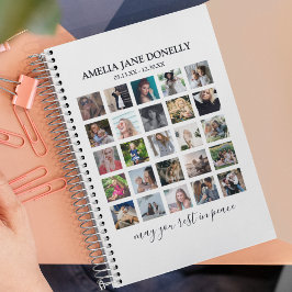 Caderno Espiral Colagem de Fotos Moderna Memorial para Convidados