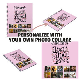 Caderno Espiral Colagem de Fotos Nome Melhor Mãe de Todos os Tempo