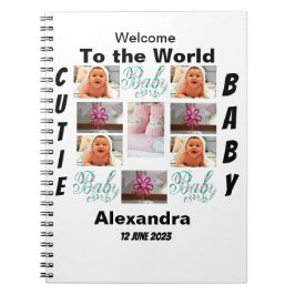 Caderno Espiral Colagem de Fotos Personalizada do New Baby 11