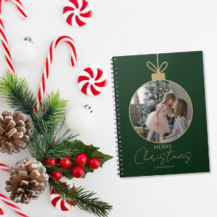 Caderno Espiral colagem de fotos personalizada Merry Christmas enf