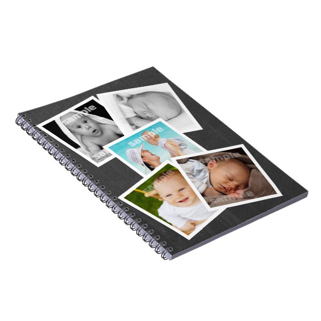 Caderno Espiral Colagem de Fotos Personalizada Personalizável (Lado Direito)