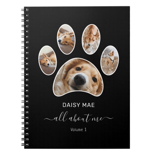 Caderno Espiral Colagem de Fotos Pet Personalizada Nome da Pata Di (Frente)