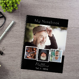 Caderno Espiral Colagem de fotos preto e branco