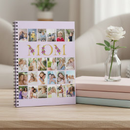 Caderno Espiral Colagem de Fotos Verticais de 24 Fotos com Letras 