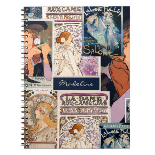 Caderno Espiral Colagem de Poster de Arte da Vintagem Francesa Per