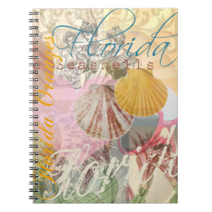 Caderno Espiral Colagem de Prateleiras de Viagem da Flórida Vinta