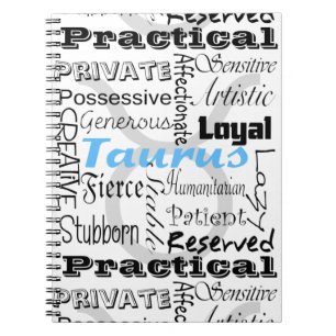 Caderno Espiral Colagem do Horoscópio Zodiac Taurus Astrology