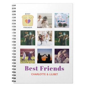Caderno Espiral Colagem Fotográfica BFF Gift Peanutmanteiga Jelly 