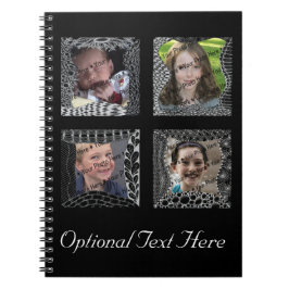 Caderno Espiral Colagem Funky da moldura para retrato do Doodle