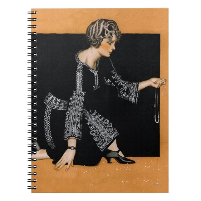 Caderno Espiral Colar quebrada da pérola (Frente)