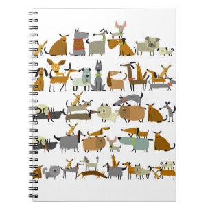 Caderno Espiral Coleção de cães bonitos, esboço, ilustração 