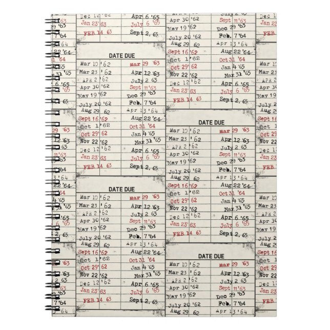 Caderno Espiral Coleção de Cartão de Biblioteca Antigo (Frente)