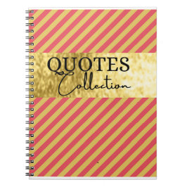 Caderno Espiral coleção de citações rosa e dourado