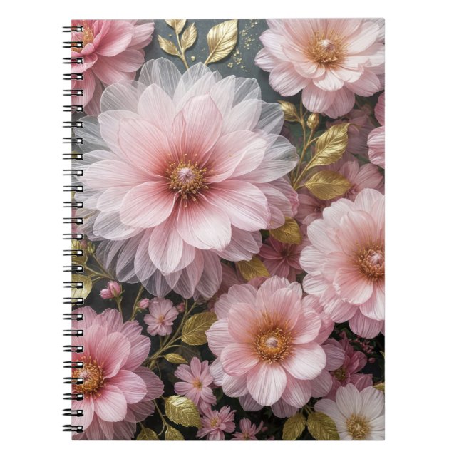 Caderno Espiral Coleção de Cosmos Rosa (Frente)