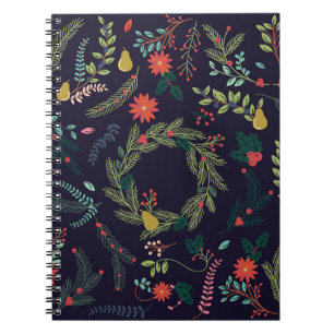 Caderno Espiral Coleção de Estilos de Vintage - Natal desenhado