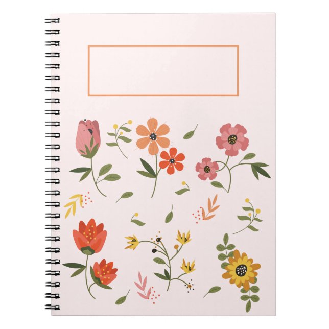 Caderno Espiral coleção de flores (Frente)