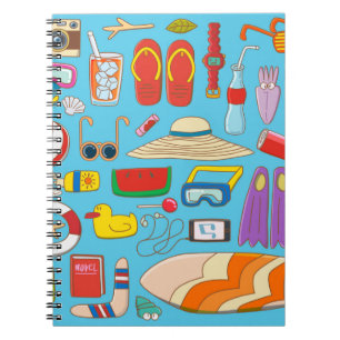 Caderno Espiral Coleção de material de verão para o verão