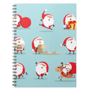 Caderno Espiral Coleção de natal santa claus