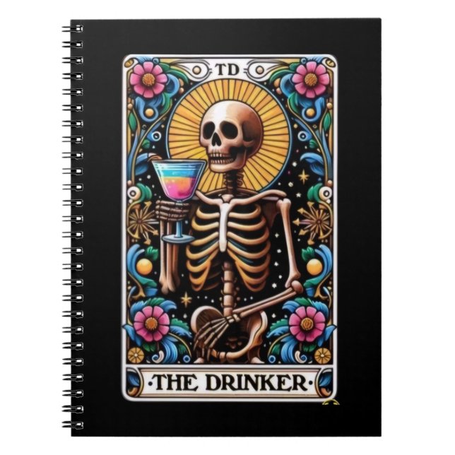 Caderno Espiral Coleção de Notebooks com Placa Tarot Drinker (Frente)