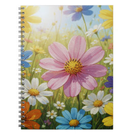 Caderno Espiral Coleção de Padrão Floral Macio