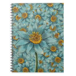 Caderno Espiral Coleção de Padrão Floral Suave