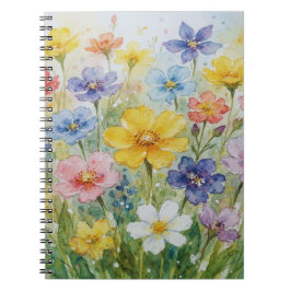 Caderno Espiral Coleção de Padrão Floral Suave