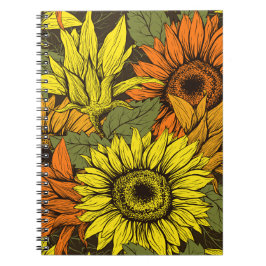 Caderno Espiral Coleção de Padrão Floral Suave